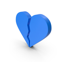 Blue Broken Heart Symbol PNG & PSD Images