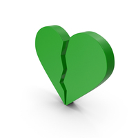 Green Broken Heart Symbol PNG & PSD Images