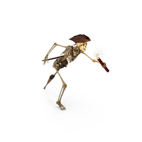 Worn Skeleton Pirate Running With A TNT Dynamite Stick PNG & PSD Images