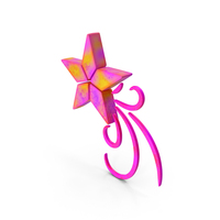 Pink Star With Spark Symbol PNG & PSD Images