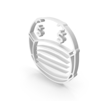 White Dollar Masked Face Symbol PNG & PSD Images