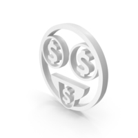 White Dollar Face Symbol PNG & PSD Images