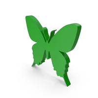 Green Butterfly Symbol PNG & PSD Images