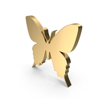 Golden Butterfly Symbol PNG & PSD Images