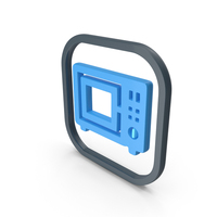 Blue Microwave Icon PNG & PSD Images