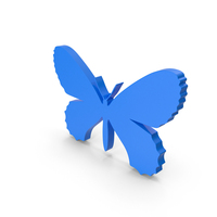 Blue Butterfly Symbol PNG & PSD Images