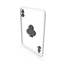Black & White Club Clover Playing Card PNG & PSD Images