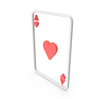White & Red Heart Playing Card PNG & PSD Images