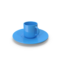 Blue Cup & Saucer PNG & PSD Images