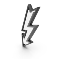 Black & White Electric Bolt Symbol PNG & PSD Images
