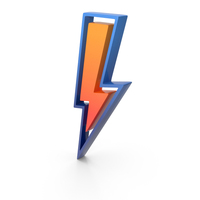 Electric Spark Energy Symbol Orange PNG & PSD Images