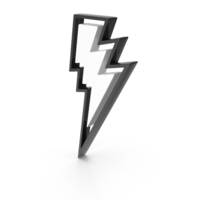 Electric Spark Energy Symbol White PNG & PSD Images