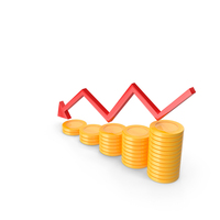 Cartoon Gold Coin Decreasing Savings PNG & PSD Images