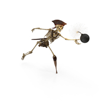 Worn Skeleton Pirate Throwing A Bomb PNG & PSD Images