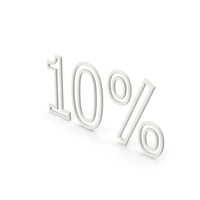 White 10% Symbol PNG & PSD Images