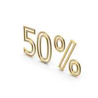 50 Percentage Gold PNG & PSD Images
