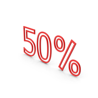 红色50％符号PNG和PSD图像