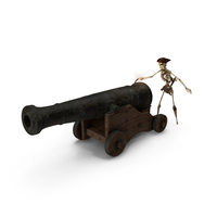 Worn Skeleton Pirate Lighting A Cannon PNG & PSD Images