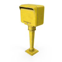 Dusty Yellow Metal Mailbox PNG & PSD Images