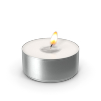 Burning Tealight Candle in Metal Cup PNG & PSD Images