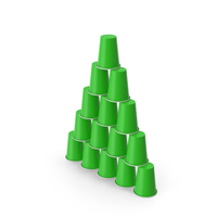 Stack Of Green Plastic Cups PNG & PSD Images