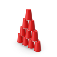 Stack Of Red Plastic Cups PNG & PSD Images