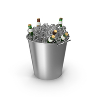 Silver Bucket With Beer Bottles PNG & PSD Images