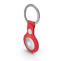 Apple AirTag Leather Key Ring Red PNG & PSD Images