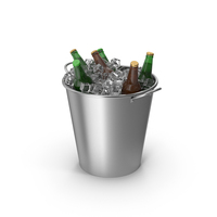 Cold Beer Bottles In A Silver Bucket PNG & PSD Images
