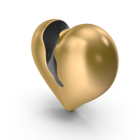 Black And Gold Heart Symbol PNG & PSD Images