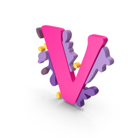Pink Splash Letter V PNG & PSD Images