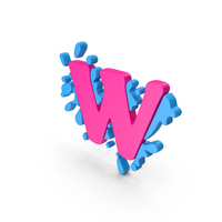Splash Pink Letter W PNG & PSD Images