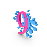Splash Pink Number 9 PNG & PSD Images