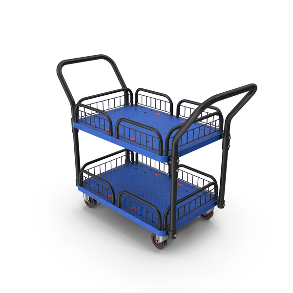 Used Blue Plastic Platform Trolley PNG & PSD Images