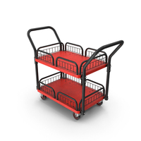 Used Red Plastic Platform Trolley PNG & PSD Images