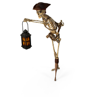 Worn Skeleton Pirate With Lantern PNG & PSD Images