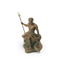 Bronze Poseidon Sculpture PNG & PSD Images