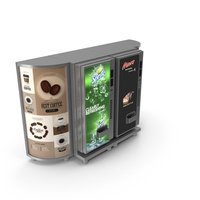 Drinks Vending Machine With Lightboxes PNG & PSD Images