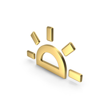 Gold Half Sun Icon PNG & PSD Images