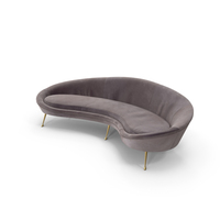 Ico Parisi 1950s Style Velvet Sofa PNG & PSD Images