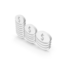 White Coin Stacks Symbol PNG & PSD Images