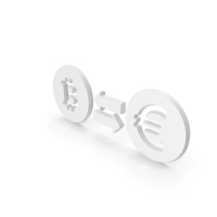 White Bitcoin To Euro Currency Exchange Symbol PNG & PSD Images