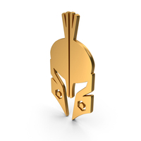 Gold Spartan Helmet Symbol PNG & PSD Images