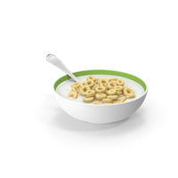 Oats Cereals Rings Breakfast with Milk PNG & PSD Images
