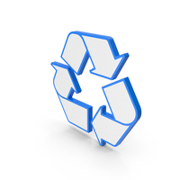 Blue White Recycle Symbol PNG & PSD Images