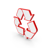 Red & White Recycle Symbol PNG & PSD Images