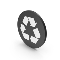 Black & White Circular Recycle Symbol PNG & PSD Images