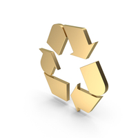 Golden Recycle Symbol PNG & PSD Images