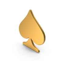 Gold Spade Playing Card Symbol PNG & PSD Images