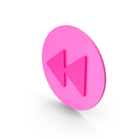 Pink Rewind Media Player Icon PNG & PSD Images